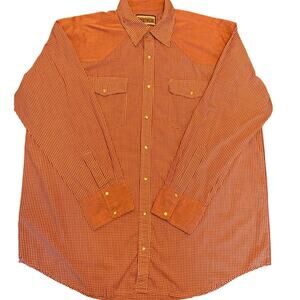 Vintage Merrill & Forbes Western Pearl Snap Gingham Shirt Red White XL